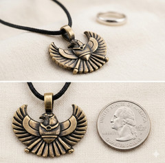 Rare Vintage Premium Horus Egyptian Eagle Pendant Crafted Heavy Dut Metal Alloy