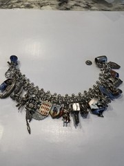 Vintage Sterling Silver World Traveler Charm Bracelet – Fully Loaded Multi-Char