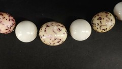 Arthur Pepper Mode – Art White Bead W/ Silver Flakes Necklace Vintage vc046sx