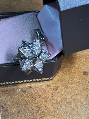 Vtg Y2K Juicy Couture 3-D PAVE STAR CRYSTAL Dangle Charm bracelet bag purse tote