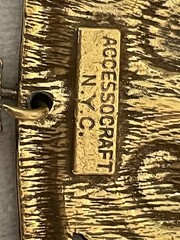 Vintage Large Accessocraft New York NYC Necklace Coro Heavy Brass Buddha 29 In.