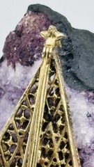 Vintage Hollycraft Christmas Tree Brooch Multicolor Rhinestone Gold Tone Pin