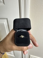 Antique 14-18K White Gold Rose Diamond Filigree Engagement Ring Edwardian? Deco?