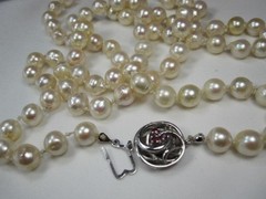 Antique Art Deco Hand-Knotted Baroque Pearls & Rubies Timeless Classic Necklace