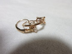 14K SOLID YELLOW GOLD CZ STONE EARRINGS LEVERBACK DANGLE #12