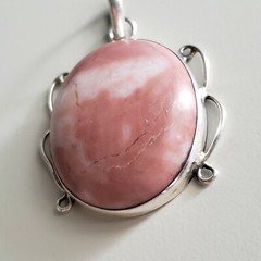 VINTAGE COLLECTIBLE STERLING SILVER 925 PENDANT, 1.75″ GENUINE STONE