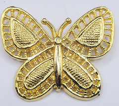 AAI Elegant Simple and Classy Vintage Gold Tone Metal BUTTERFLY Brooch Pin
