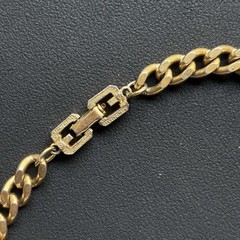 Vintage 1980 Givenchy Paris New York Gold Bold Curb Chain Cabochon Necklace 16”
