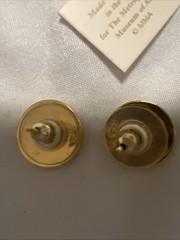Metropolitan Museum If Art Red Enamel And CZ Pierced Earrings