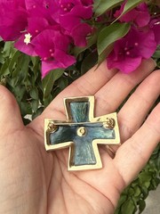 VINTAGE SIGNED SWAROVSKI MALTESE CROSS PIN ~ BROOCH RETIRED COLLECTORS PIECE