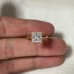Princess Cut 1.25CT White Moissanite Women’s Party Ring Pure 10K Yellow Gold FN