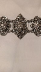 Vintage Gothic Gargoyle Lion Ornate Heavy Link Bracelet Victorian Revival