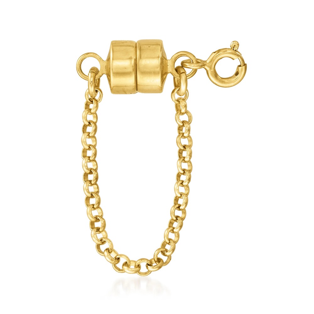Ross-Simons IT 18k Gold Plate Magnetic Brclt Clasp Converter w Safety Chain
