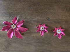 Vintage Poinsettia Brooch And Earrings For Winter/Christmas