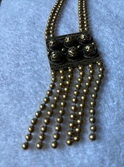 Vintage Edlee Brand Gold Tone Necklace. Statement Piece 18″ Long With Pendant.