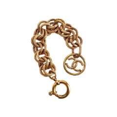 VTG CHANEL double twisted link logo bracelet LAGERFELD SPRING 93 AUTHENTICATED