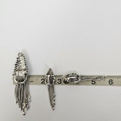 Vintage Silver Tone Crystal Rhinestone Brooch Pin Clip On Earring Set Waterfall