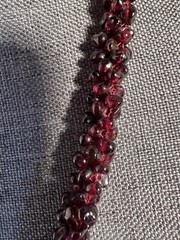 Vintage Almandine Garnet Gemstone Beads Natural Rope Necklace 24″