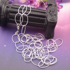 Vintage Airy Sterling Silver Open Link 32″ Necklace Weighs 14.8 grams