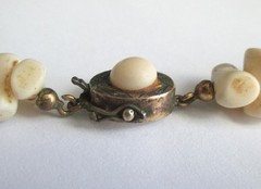 116g 30in VINTAGE ANGEL SKIN CORAL GRADUATED BRANCH BEAD NECKLACE SILVER CLASP