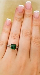 Vintage Platinum Engagement Ring 1.96CT. Gem Natural Green Tourmaline