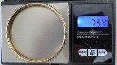 Antique 14k Gold Filled Bangle Bracelet Marathon Slim Stripe Etched Stackable