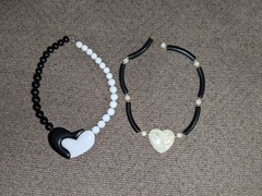 Vintage Black & White Necklaces – 1970’s & 1980’s – 2 Pieces