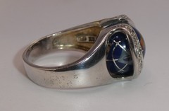 SX 925 Ring Sally C Treasures Sterling Silver Multi Stone Inlay World Globe 8.5