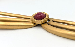 Vintage Monet Egyptian Revival Collar Necklace Red Stones Gold Tone Statement