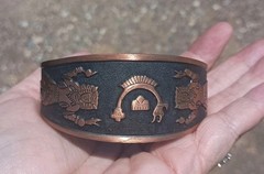 Vintage Copper Buffalo Dancer Southwestern Cuff Bracelet