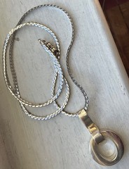 Vintage STERLING PENDANT Modern Contemporary Oval Design 925 MEXICO