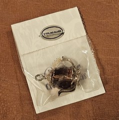 Vintage 7/8″ Sterling Silver Burgundy Crystal Pitcher Charm