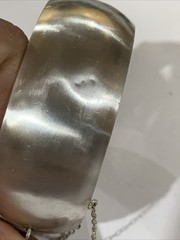 VINTAGE STERLING Silver ETCHED HINGED BANGLE Check Last Pictures
