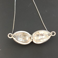 Egg Locket Necklace Vintage Sterling Silver Marcasite Secret Holder Compartment