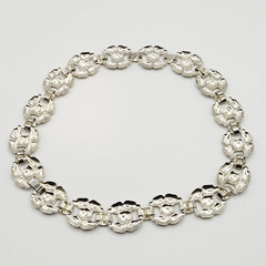 Professional Career Silver Tone Flat Link Chunky Wide Style Necklace 18 Inch