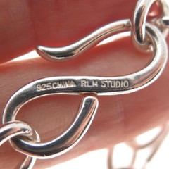ROBERT LEE MORRIS STUDIO 925 Sterling Silver Vintage Modernist Necklace 18″