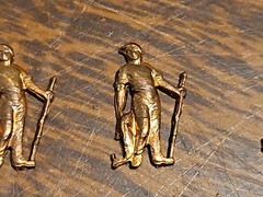 Lot Of 10 Mini Man W Fish France Vintage 60s Brass Stampings Findings Jewelry