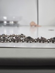 Pink & Gray Rhinestone Choker Necklace Silver Tone Dark Romance Jewelry