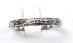Antique Art Deco 1920’s Wedding Band Ring Platinum Finger Size 7 UK-N1/2 2.62MM