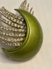 Vintage Metal Rhinestone Enamel? Brooch