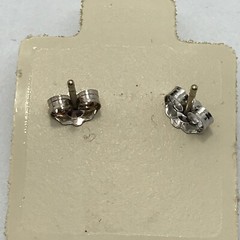 Vintage 2 Carat TW Cubic Zirconina 14Kt White Gold Stud Pierced Earrings