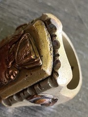 Vintage 1940s Mexican Biker Ring Roman Centurion Trojan Soldier 9.75 Two-Tone