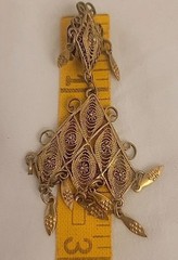 Earrings Clip On Jerusalem 935 Silver Dangle Filigree /Cannetille /antique