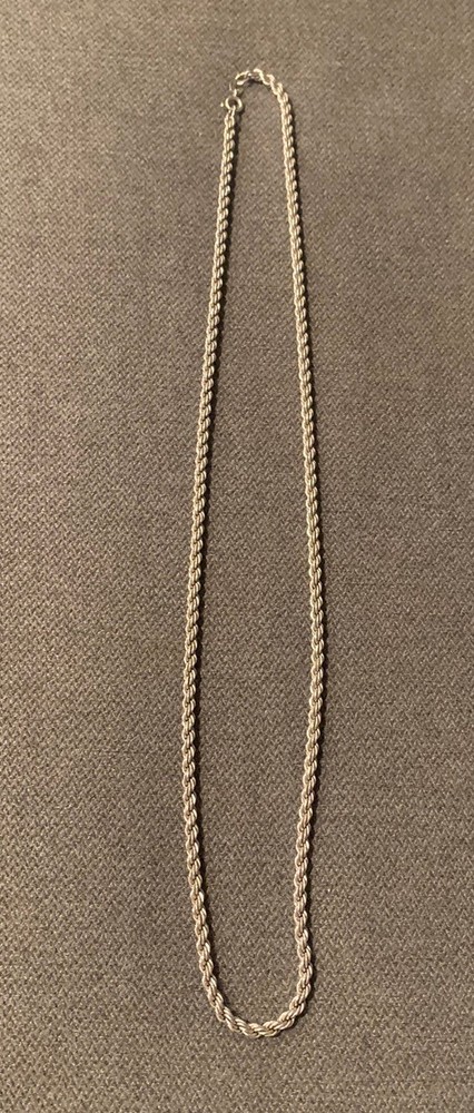 Vintage Armbrust Sterling Silver 1.5 mm Rope Chain Necklace 20in Long 15.33 g