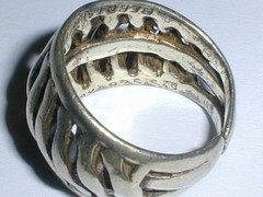 BERNSTEN HUGHES- NORWAY STERLING MID CENTURY MODERNIST RING- SIZE 6- ADJUSTABLE!