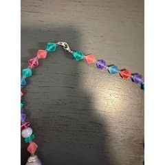 Vintage Multi Color Beaded Necklace Acrylic Resin Pastel Bright Retro 24 Inch