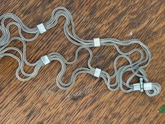 Vintage STERLING SILVER NIELLO TURKISH FOXTAIL PENDANT NECKLACE 925 40.8 GRAMS