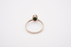 Vintage Sterling Silver 925 Malachite Ring Size 4.25