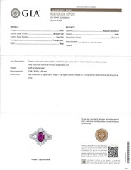 Fine 1.22ct GIA Certified Ruby & 0.54ct Diamond Platinum Ring, Size 4.75