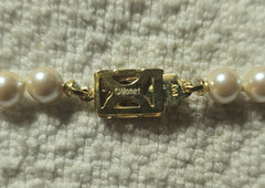 Monet Classic Hand Knotted Faux Pearl 16.5” Necklace Box Clasp Vintage Signed